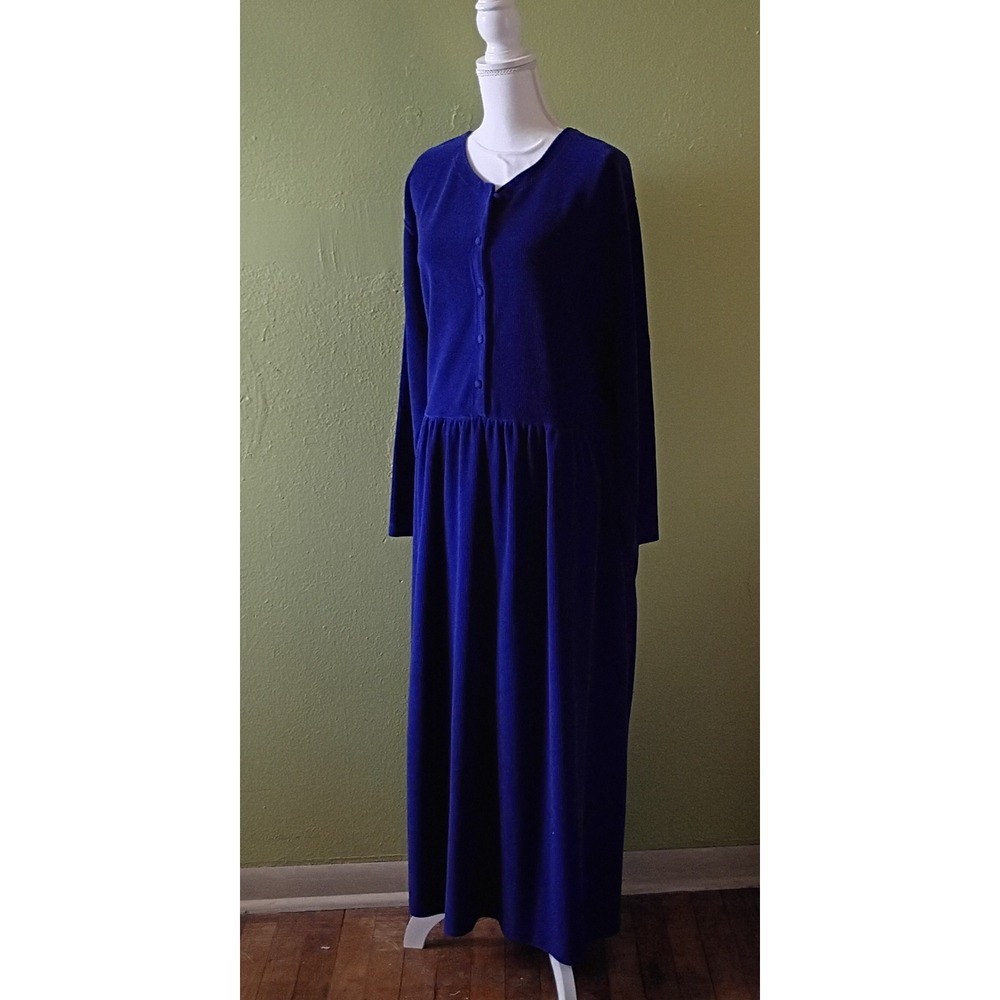 Cozy Vintage 90's Royal Blue Jones New York Dress Lounger Womens 2X Plus Size